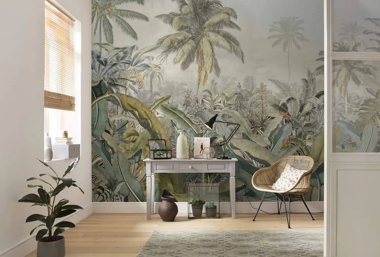 giay dan tuong phong cach tropical